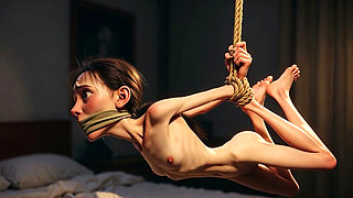 Skinny Slave Girl Bound Tight - Desperate & Begging for Mercy