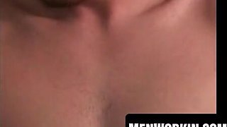 Amateur fellow disrobes down and strokes rigid to porno