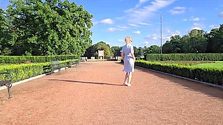 Amateur Blonde MILF Public Nudity - Park Masturbation & Thrilling Sex