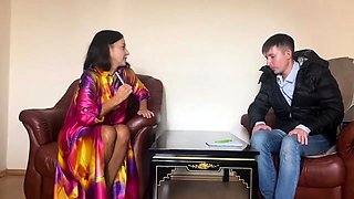Big-Titted MILF's Job Interview Turns Into Pussy-Licking, Co