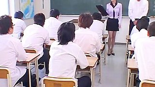 Japanese Teacher degraded and Cum covered by her students 18+