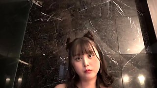 Japanese teen teases pussy with toys and cock