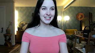 Cute amateur brunette naughty in solo jerking show on camera