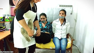 Gagged with Each Other's Stinky Socks and Foot Worshipped by Stepmom!