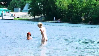 Nudist really likes exposing herself and showing off