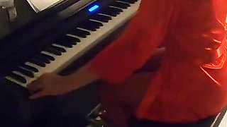 Piano Lesson Seduction Red Lingerie, Deep Pleasure & Messy Mouth Finish