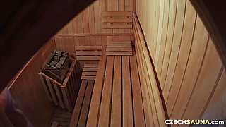 Czech Sauna 37: Busty Brunette and Blonde Heat up the Sauna in a Sexy Showdown