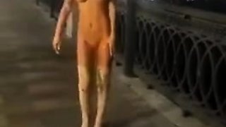 Nude Walking Through the City at Night