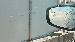 Public masturbate my pussy in the car wash, my husband's handjob in traffic! Part 1
