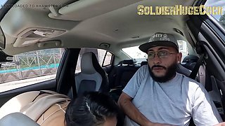 SoldierHugeCock Pounds Alessiani69s Tight Pussy Doggy in the Car