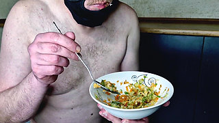 A slave must fuck a salad and cum generously in it. Food fetish, jerk-off instructions, and cum-eating instructions. Bon appetit