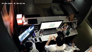 Naughty amateur Korean babe sucking cock on hidden cam