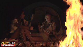 Cougar piano tutor with ideal Big Tits bangs student on camping trip - fakehub