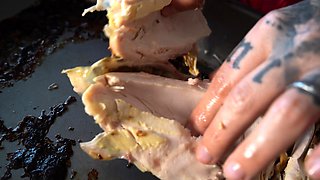 Beautiful Brunette Big Boobs Rides Fake Cock