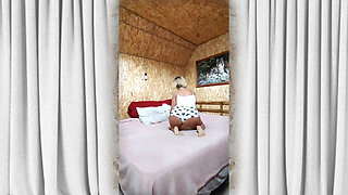 Hot Housewife Lukerya. Winter Morning Over a Cup of Coffee.