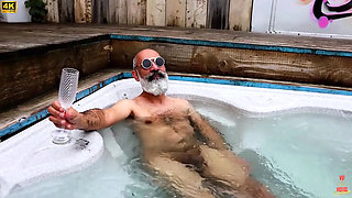 Marie X Gets Soaking Wet Outdoor Pool Threesome with Hot Maids