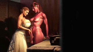 Sexy 3D MILF Tutors Shy Demon on Passionate Lovemaking - Animated Futa-on-Female