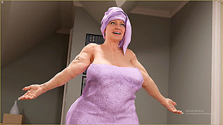 Old Lady Loves Shaking Huge Apples