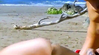 Exuberant foursome beach fuck with Angelina Castro and big cocks