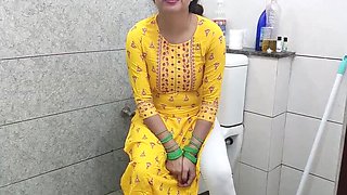Indian stepmom fucks step son in bathroom dirty talk Hindi audio