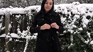 Small tit brunette amateur tugs on a big willie