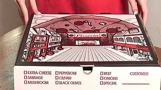 Layla is super skinny and super horny. She delivers a pizza and then gets nude on the kitchen table and masturbates.