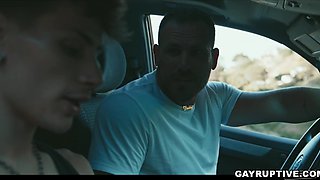 Hairy DILF Jak Jaxx bareback twink Cyrus Stark