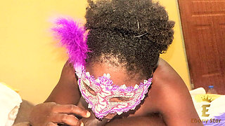 A Beautiful African Woman Seduces Her Husband on Halloween