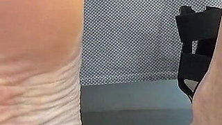 I Pee on My Feet in Colorful Stockings