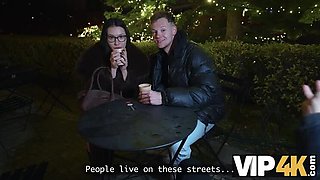 Brunette Picked Up for Christmas Sex - Santa's Cumshot Present in HD