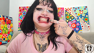 Bimbo Curvy Girl Mouth Tongue Fetish