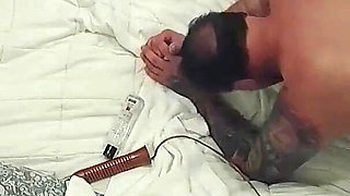 My Strap on Stories - I Cage Him & Use My Big Strap on to Make Him Cum Thru the Cage.