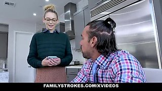 Blonde Teen Lily Larimar Fucked Hard By Stepdad For Talking Dirty - Facial & Glasses Cumshot