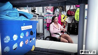 Office interracial doggy style fuck with a curvy brunette Adriana Maya