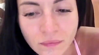 Goddess Lounging on a Bed in See-though Micro Bikini - Live