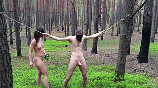 Naughty Boy Gets Punished with Nettles in the Middle of a Forest!