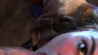 Erotic amateur girl giving blowjob and titjob in POV