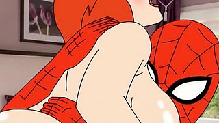Spiderman and Spidergirl anime porn hook-up
