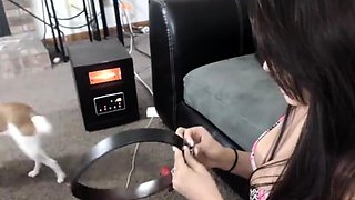 Brunette solo masturbation on webcam