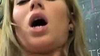 The young blonde fucks the teacher first and then her secretary