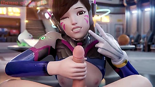 3D Dva Blowjob and Creampie