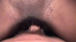 Black girl gets her hairy pussy eaten and banged