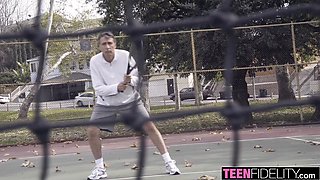 Charlotte Sartre gets her tight ass drilled by her tennis coach Steve Holmes