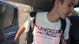 We picked up a cute twink and fucked him in the car with my