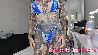 Dark and Light Blue Frilly Micro Bikini Try on Haul Melody Radford