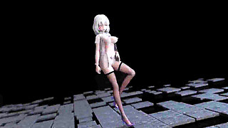 mmd Nice Body Black Stockings White Stockings Lingerie Striptease