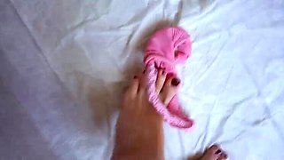 Tori Diamond Desperate Pee Standing - Wet Panties & Squirting Pussy Close Up