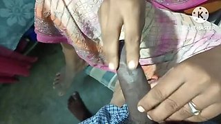 Hot Indian village mummy soaks boyfriend's cock in outdoor bathroom