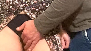 Old Perv Fingering Pussy in City Subway