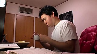 Asian girl fondled blowjobs and gave handjob